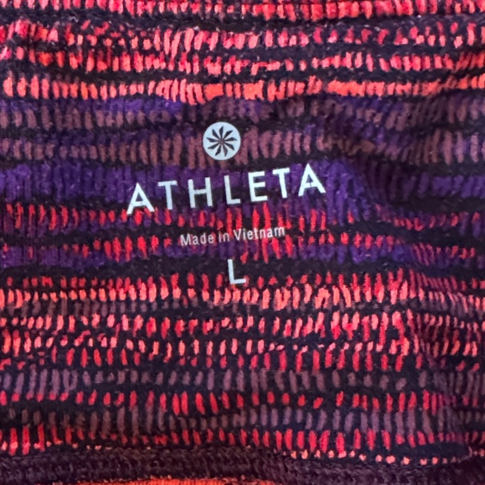 Athleta Striped Leggings - Pink, Orange and Purple - Picture 2 of 4